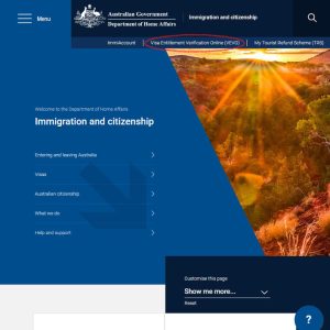 オーストラリア内務省公式サイト-トップページ