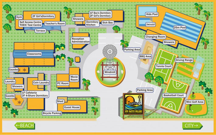 sun-pacific-college-キャンパスマップ