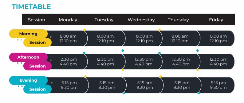 オリジナルキャンパス　一般英語　時間割